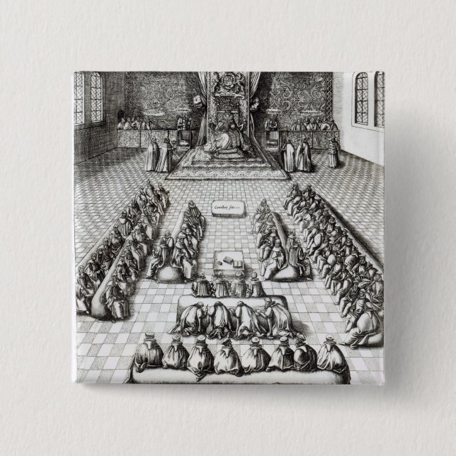 Queen Elizabeth I  in Parliament Button (Front)