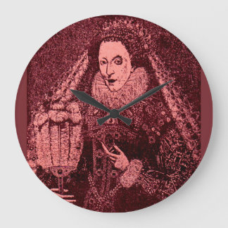 Queen Elizabeth I in pink Large Clock
