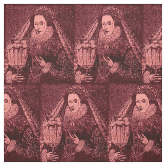 Queen Elizabeth I in pink print novelty print Fabric