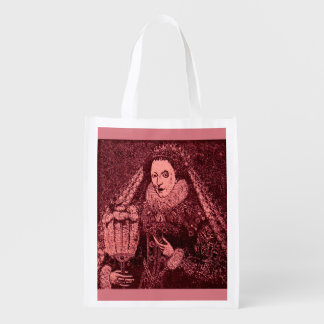 Queen Elizabeth I in pink Reusable Grocery Bag