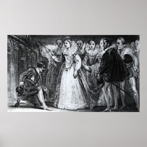 Queen Elizabeth I  Knighting Francis Drake Poster