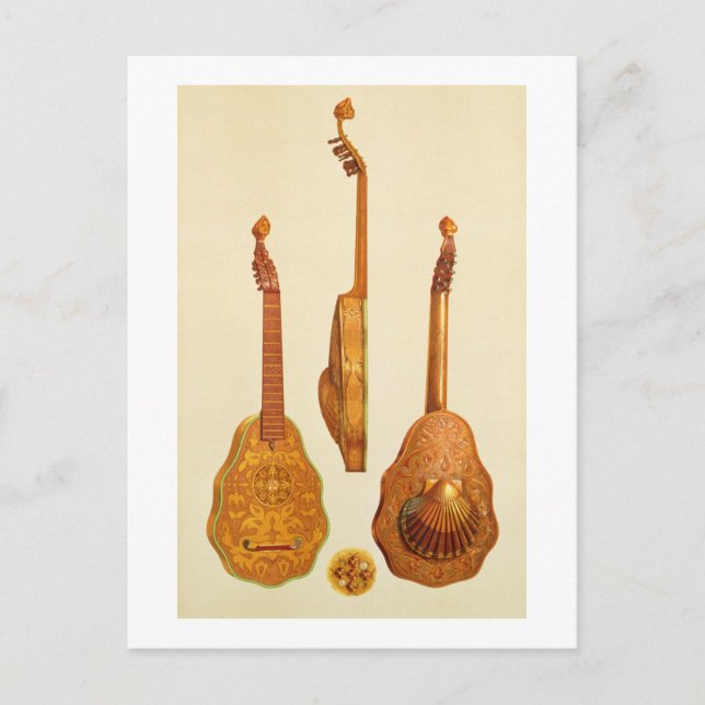 Queen Elizabeth I lute by John Rose, 1580, from 'M Postcard (Front)