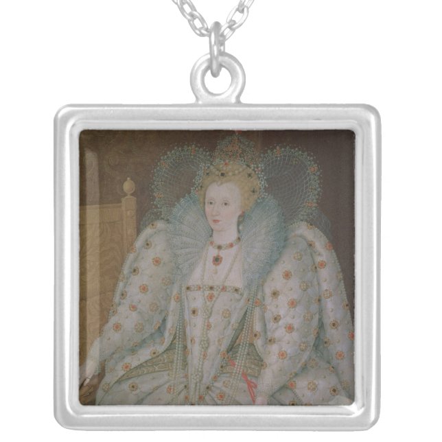 Queen Elizabeth I of England and Ireland Silver Plated Necklace (Front)