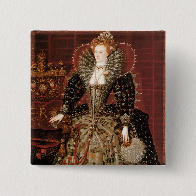 Queen Elizabeth I of England Button (Front)