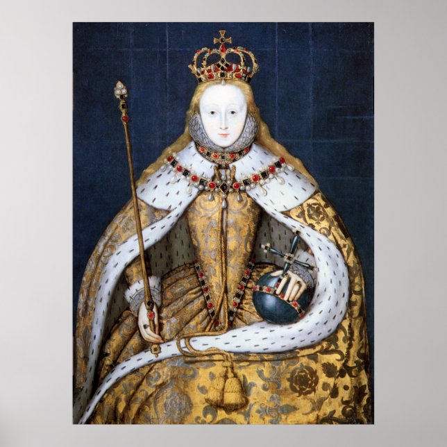 Queen Elizabeth I of England in Coronation Robe Poster (Front)