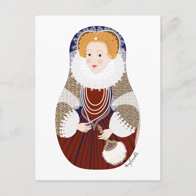 Queen Elizabeth I of England Matryoshka Postcard (Front)
