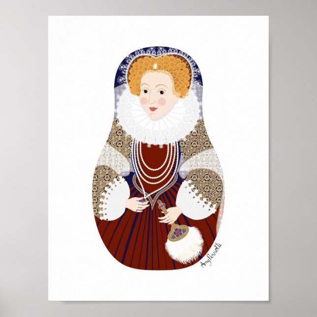 Queen Elizabeth I of England Matryoshka Poster (Front)