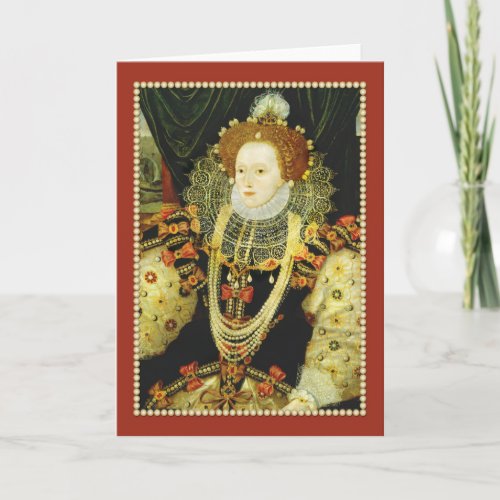Queen Elizabeth I of England Wearing Pearls Card