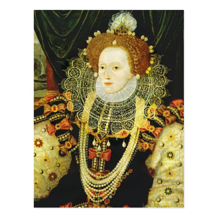 Queen Elizabeth I of England Wearing Pearls Postcard | Zazzle.com