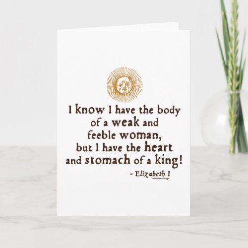 Queen Elizabeth I Tilbury Quote Card