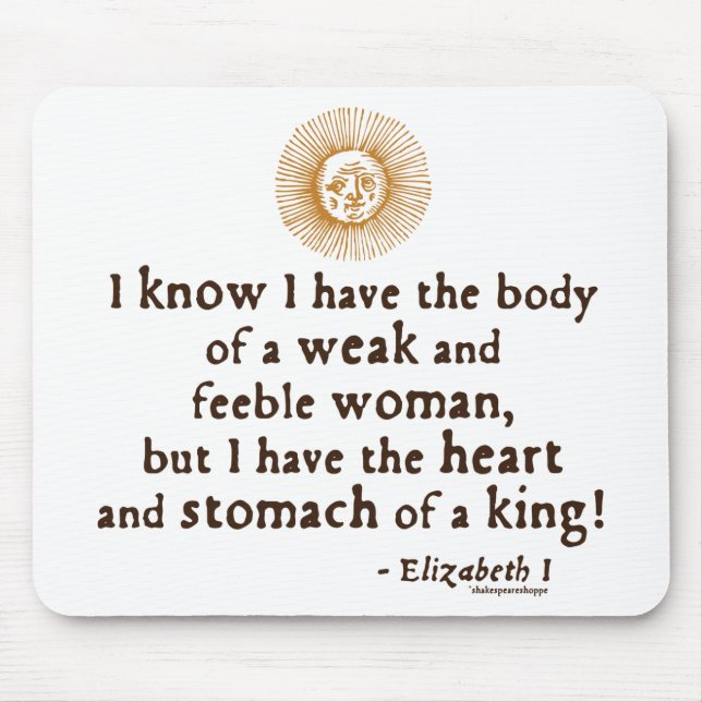 Queen Elizabeth I Tilbury Quote Mouse Pad (Front)