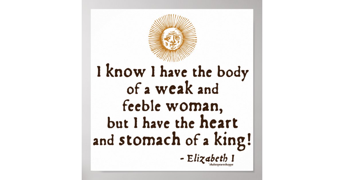Queen Elizabeth I Tilbury Quote Poster | Zazzle.com