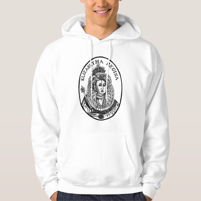Queen Elizabeth I Woodcut Portrait Hoodie (Front)