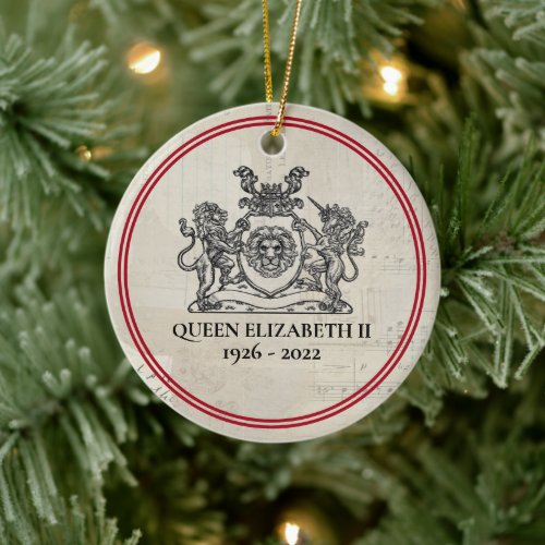  Queen Elizabeth II 1926_2022 Christmas Ceramic Ornament