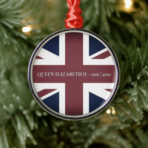 Queen Elizabeth II 1926_2022 Keepsake Christmas Me Metal Ornament