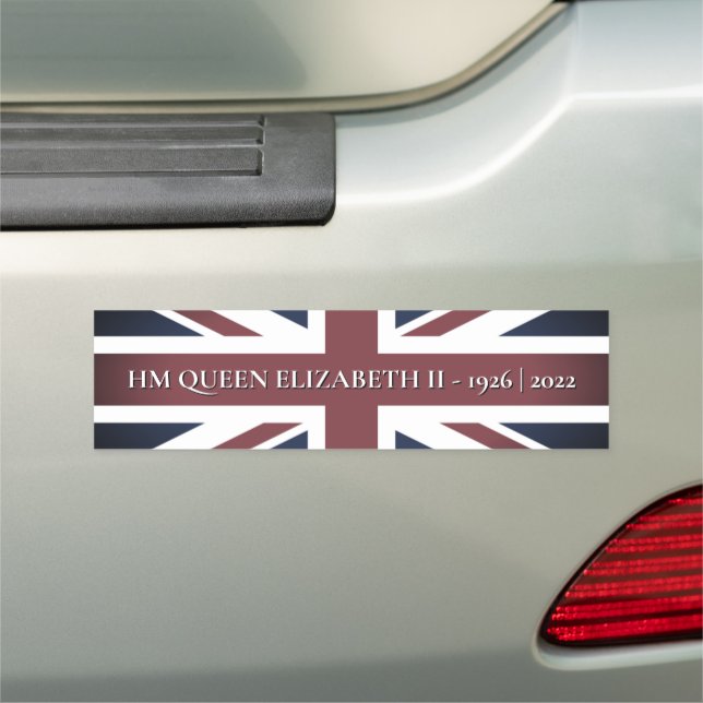 Queen Elizabeth II 1926-2022 Union Jack Car Magnet (In Situ)