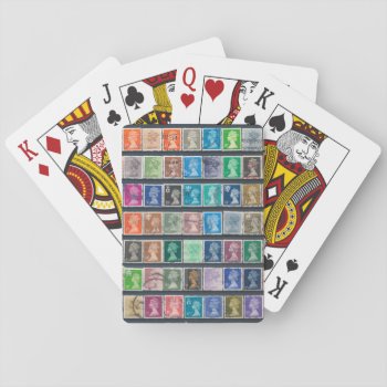 Queen Elizabeth Ii Definitive Stamps Playing Cards by VintageTreasury at Zazzle