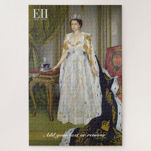 Queen Elizabeth II in her Coronation robes Jigsaw Puzzle