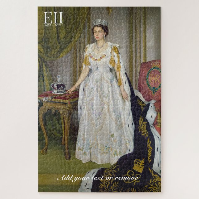 Queen Elizabeth II in her Coronation robes, Jigsaw Puzzle (Vertical)