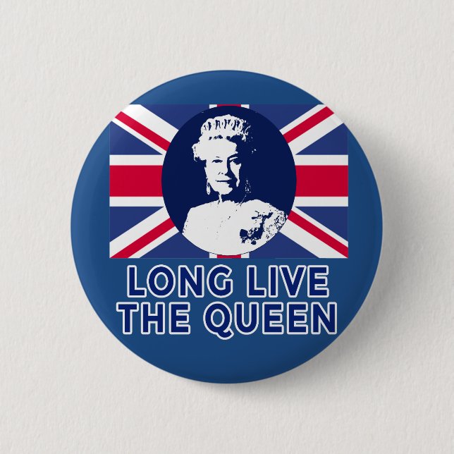 Queen Elizabeth II Long Live the Queen Pinback Button (Front)