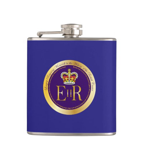 Queen Elizabeth II Longest Reign Hip Flask