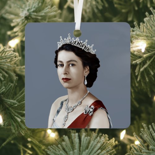 Queen Elizabeth II Metal Ornament