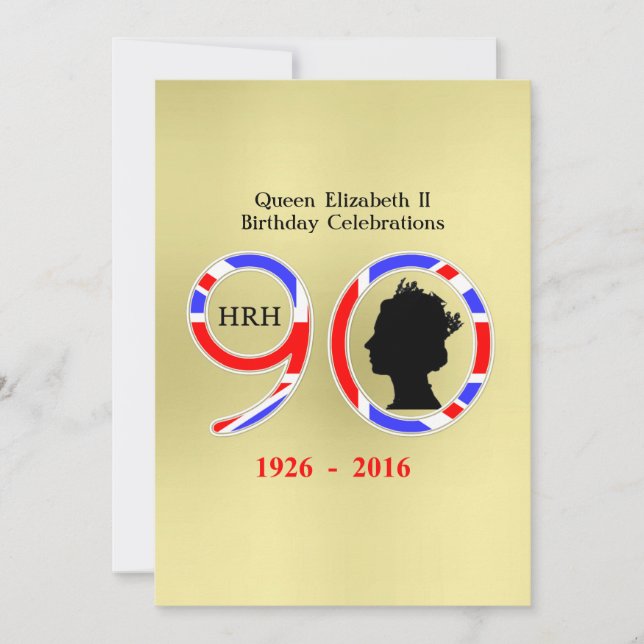 Queen Elizabeth II Of England 90th Birthday Invitation (Front)