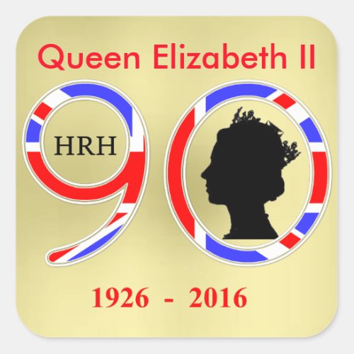 Queen Elizabeth II Of England 90th Birthday Square Sticker