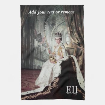 Queen Elizabeth Ii On The Coronation Day  Kitchen Towel by RWdesigning at Zazzle