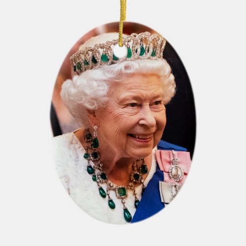 Queen Elizabeth II Queen of the United Kingdom Cer Ceramic Ornament