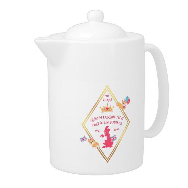 Queen Elizabeth II | Queen's Platinum Jubilee 2022 Teapot (Right)