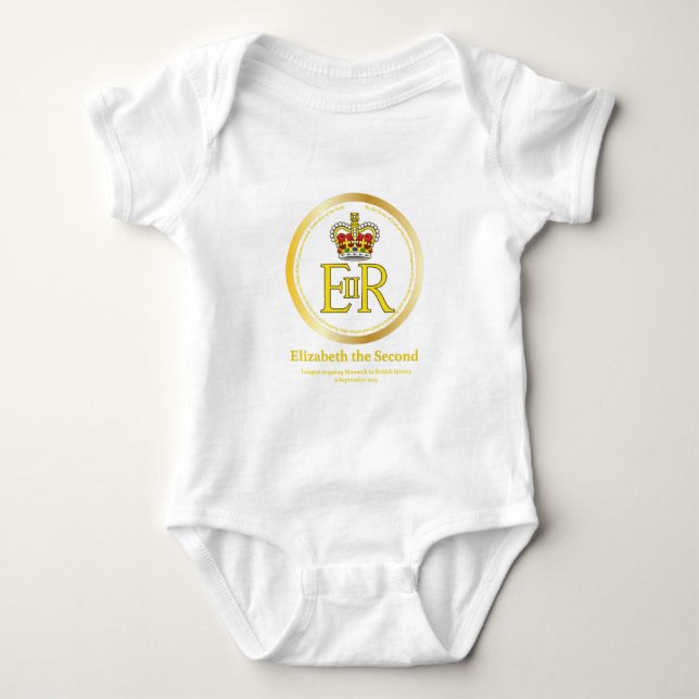 Queen Elizabeth II Reign Baby Bodysuit (Front)