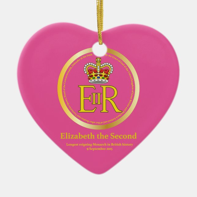 Queen Elizabeth II Reign Ceramic Ornament (Front)