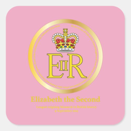 Queen Elizabeth II Reign Square Sticker