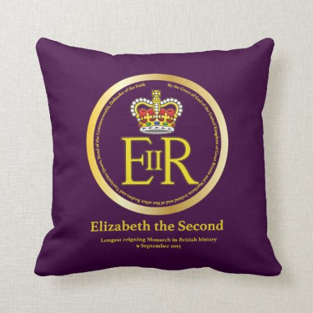 Queen Elizabeth Ii Reign Throw Pillow
