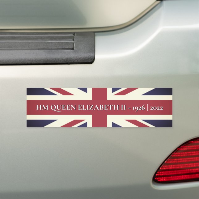 Queen Elizabeth II Union Jack Car Magnet (In Situ)