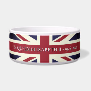 Queen Elizabeth II Union Jack Pet Bowl