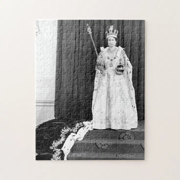 Queen Elizabeth II Wearing Her Coronation Jigsaw Puzzle Zazzle
