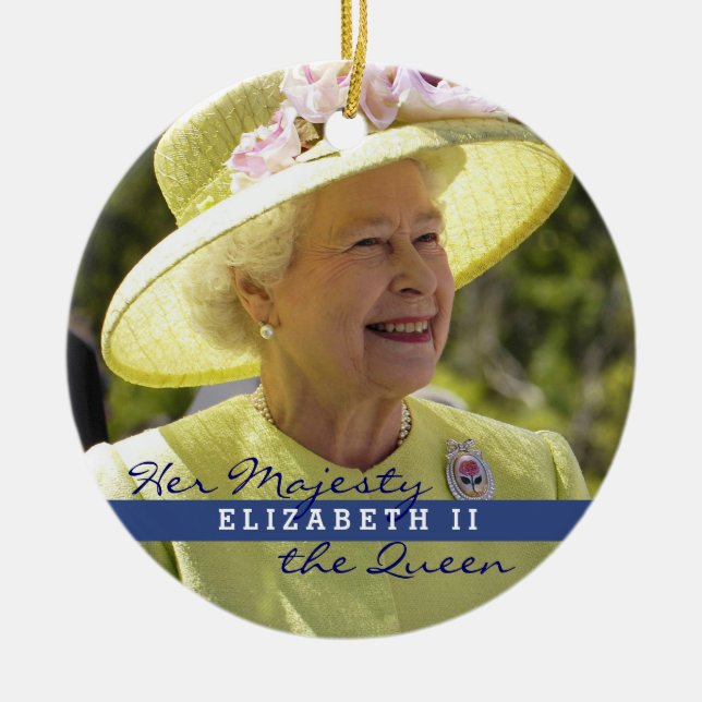 Queen Elizabeth of England Ceramic Ornament (Front)