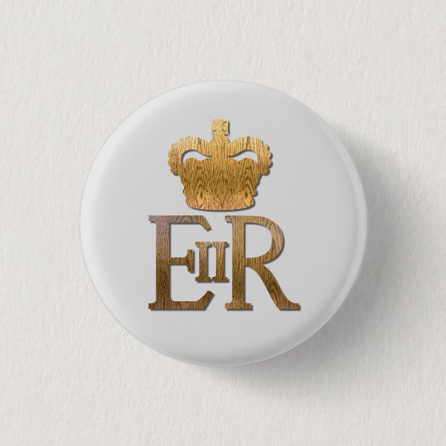 Queen Elizabeth Royal Crown Button (Front)