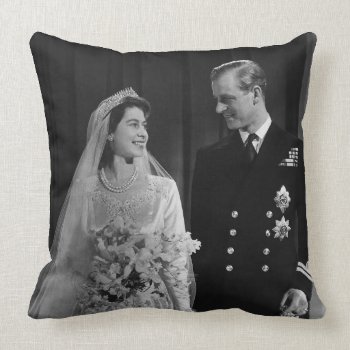 Queen Elizabeth - Royal Wedding Throw Pillow by Moma_Art_Shop at Zazzle