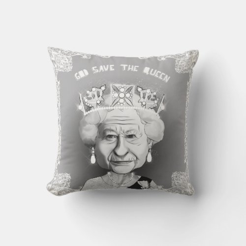 Queen Elizabeth Throw Pillow