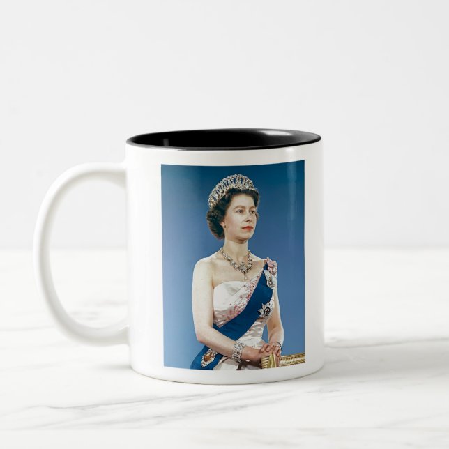 queen elizabeth Two-Tone coffee mug (Left)