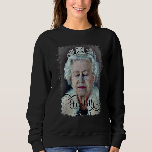 Queen Elizabeth's II British Crown Majesty Queen E Sweatshirt (Front)