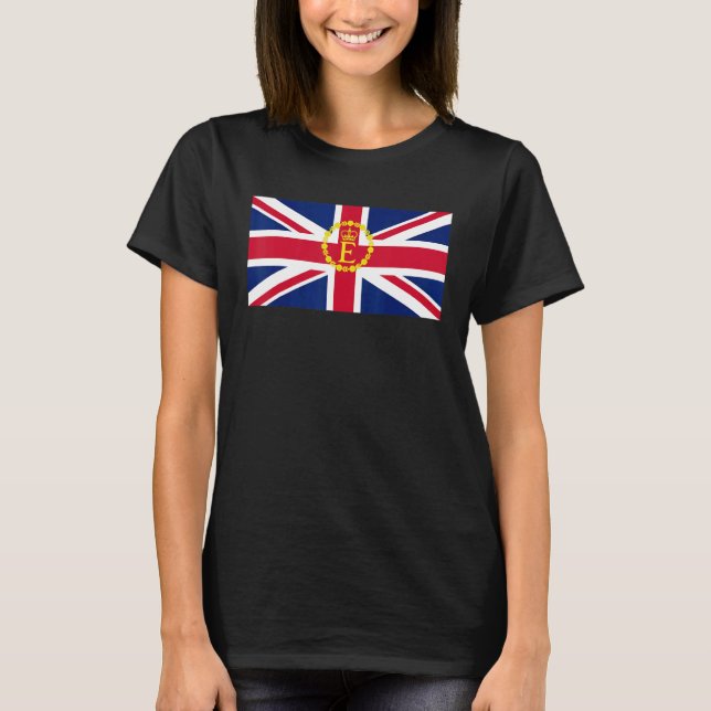 Queen Elizabeth's II British Crown Majesty Queen E T-Shirt (Front)