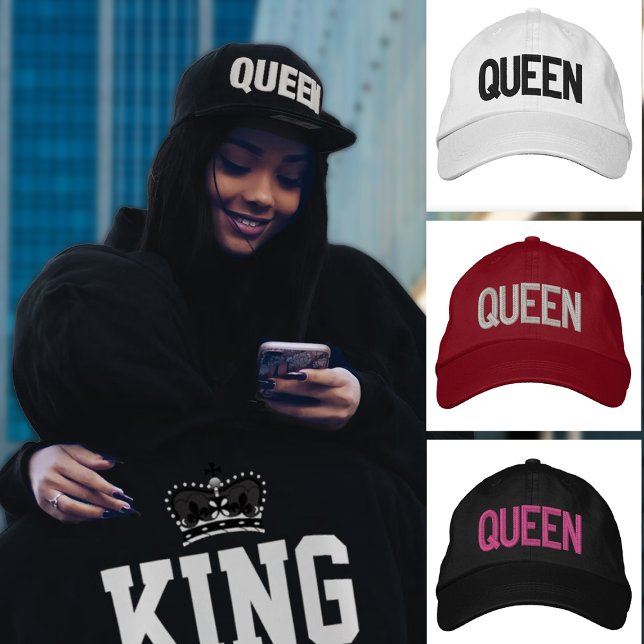 Queen Embroidered Baseball Cap (Queen on the Move! 👑 Stylish embroidered cap—customizable for your royal look! #JustMarried)