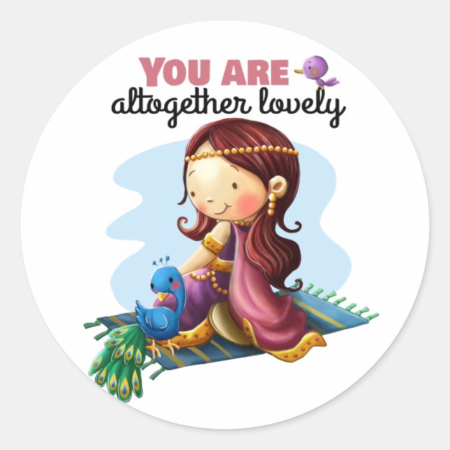 Queen Esther Bible girl sticker page (Front)