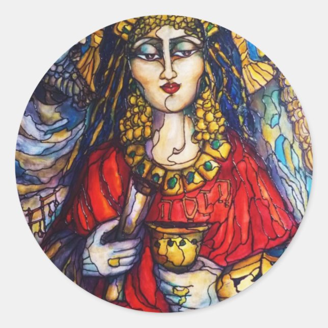 Queen Esther Classic Round Sticker (Front)