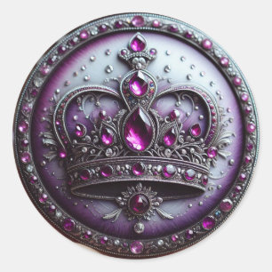 Queen Esther Crown - Purple Royalty Classic Round Sticker