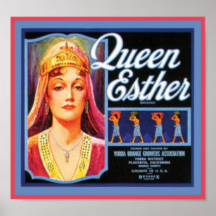 Queen Esther Vintage Crate Label Poster